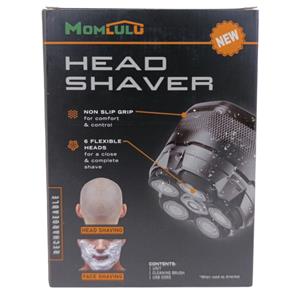 BARBEADOR ELÉTRICO PARA CABEÇA E ROSTO COM 6 CABEÇAS FLEXÍVEIS RECARREGÁVEL USB-C VISOR DIGITAL 5W
