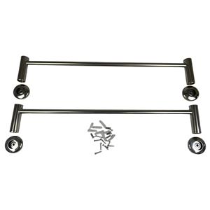 KIT 2 PORTA TOALHAS DE PAREDE BARRA SIMPLES SUPORTE METÁLICO CROMADO PARA BANHEIRO
