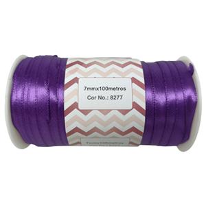 FITA DE CETIM 7MM X 100M ROLO ROXO