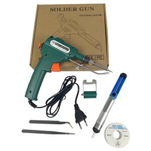 KIT PISTOLA DE SOLDA ELÉTRICA 220V 40-80W COM ALIMENTADOR DE ESTANHO E ACESSÓRIOS